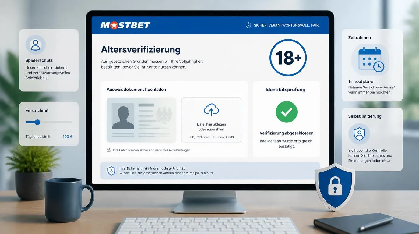 Digitale Altersprüfung mit Ausweisdokument und Hinweis auf Mindestalter 18 Jahre